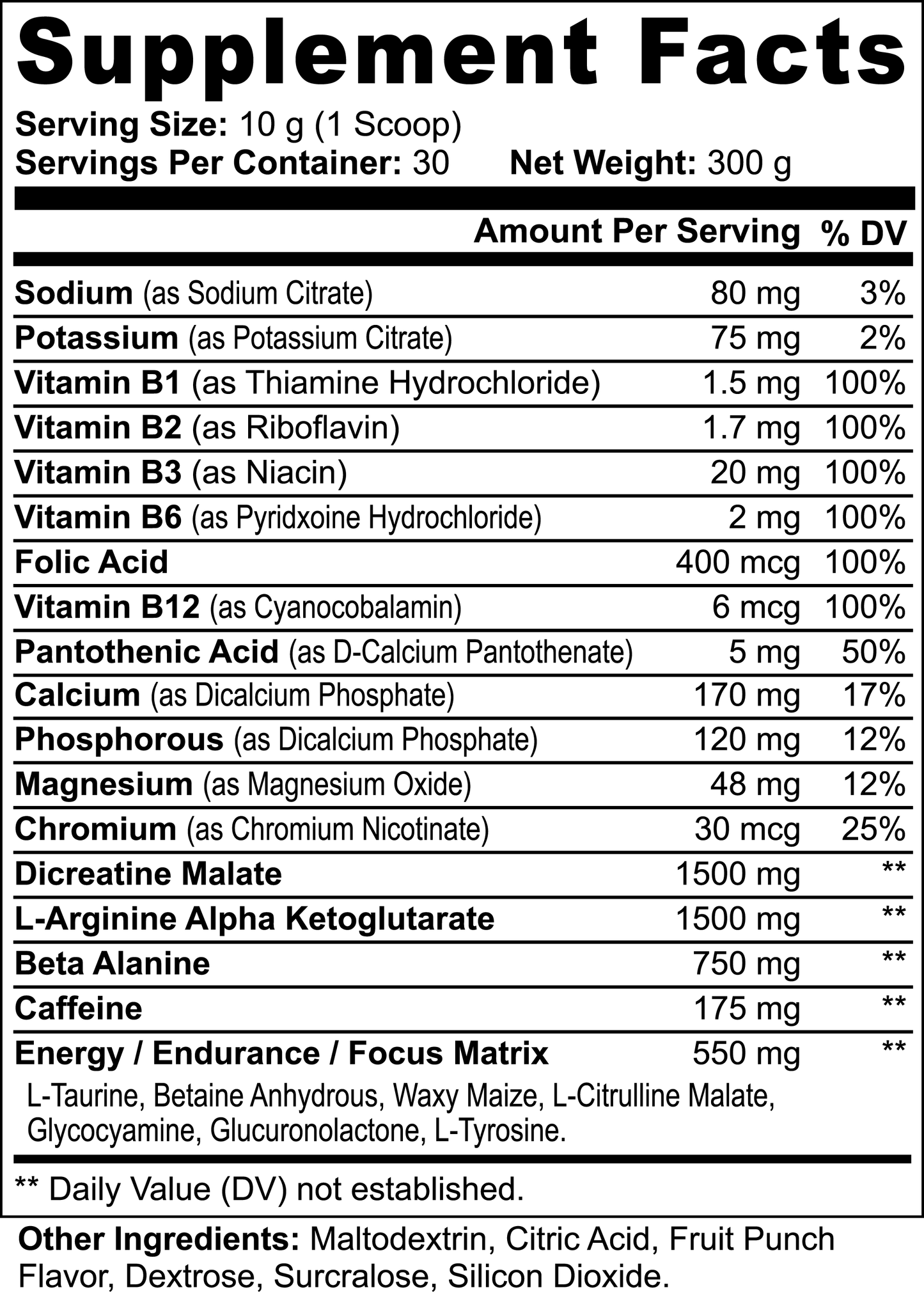 Nitric Shock Pre-Workout Powder - Fruit Punch